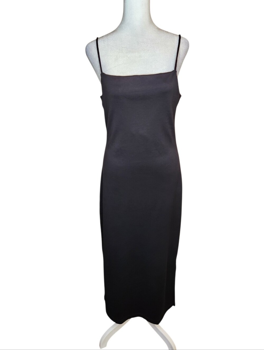 AYR Now Or Never Black Slip Midi Dress Size Small